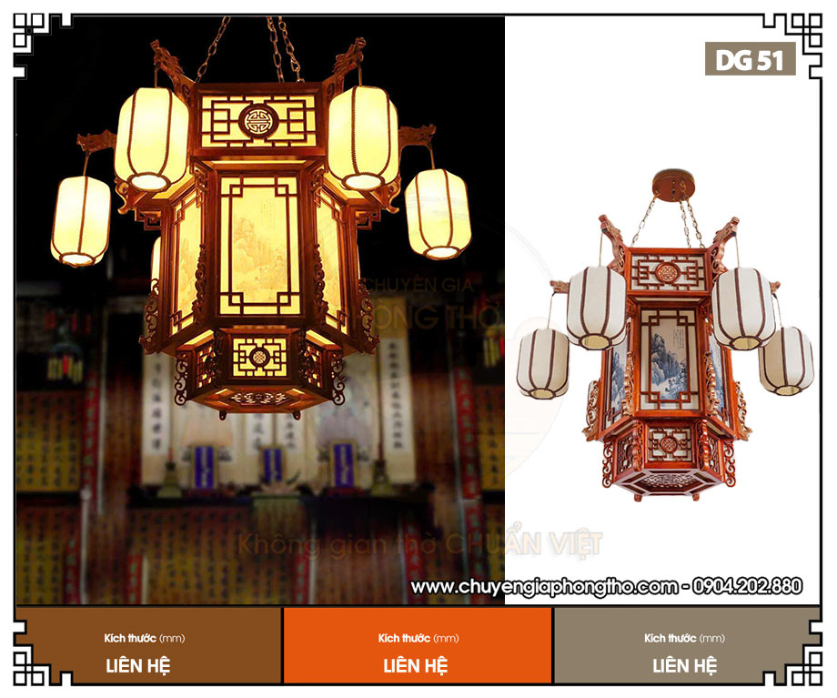 Đèn lồng gỗ thả trần DG51 đẹp, giá tốt, chất lượng