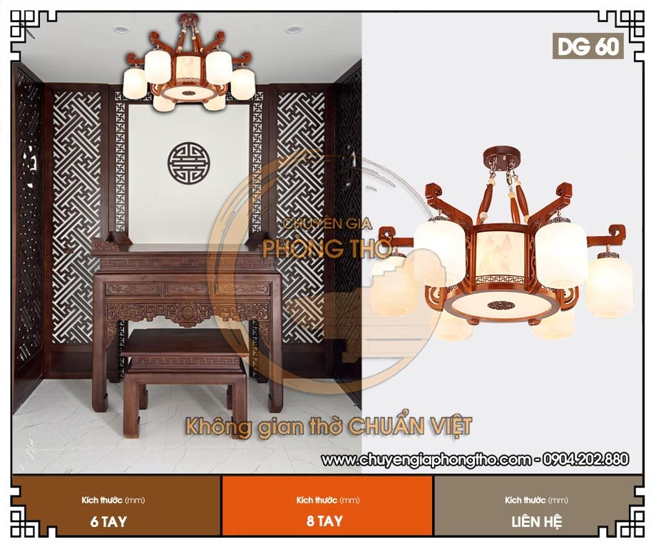 Đèn chùm khung gỗ cao cấp DG60 thiết kế sang trọng, tinh xảo