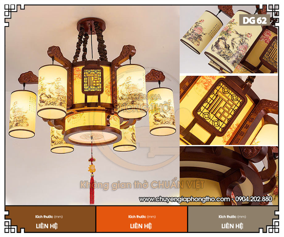 Đèn gỗ treo nhà thờ họ DG62 giá tốt nhất