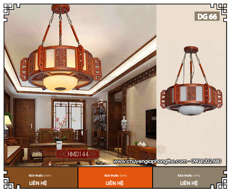 Mẫu đèn treo trần nhà gỗ DG66 cao cấp