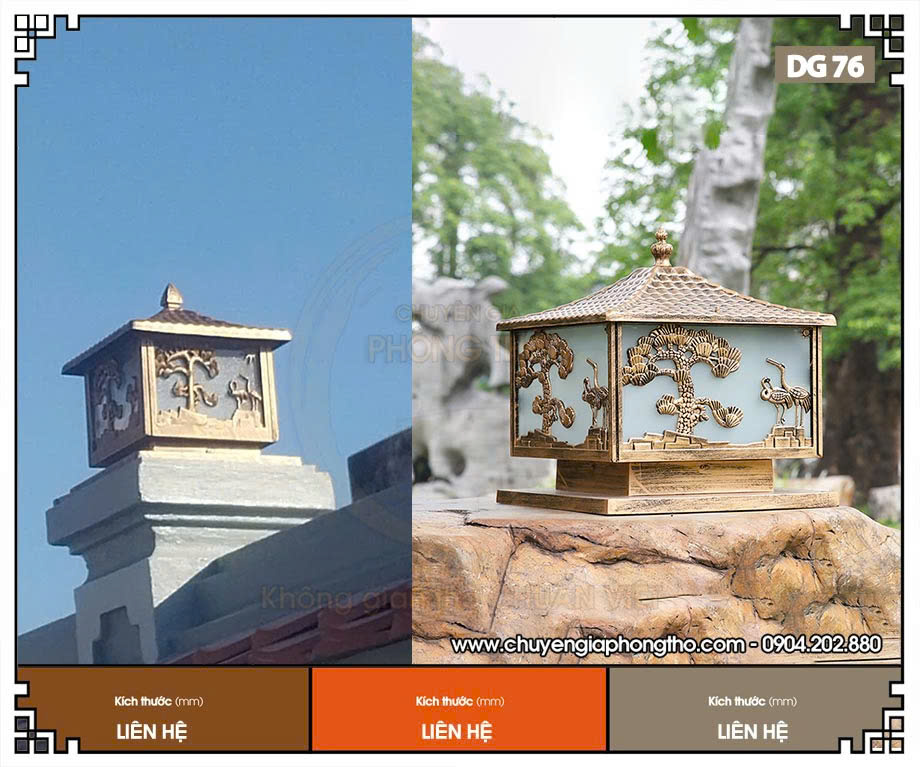 Đèn trụ cổng tùng hạc diên niên DG76