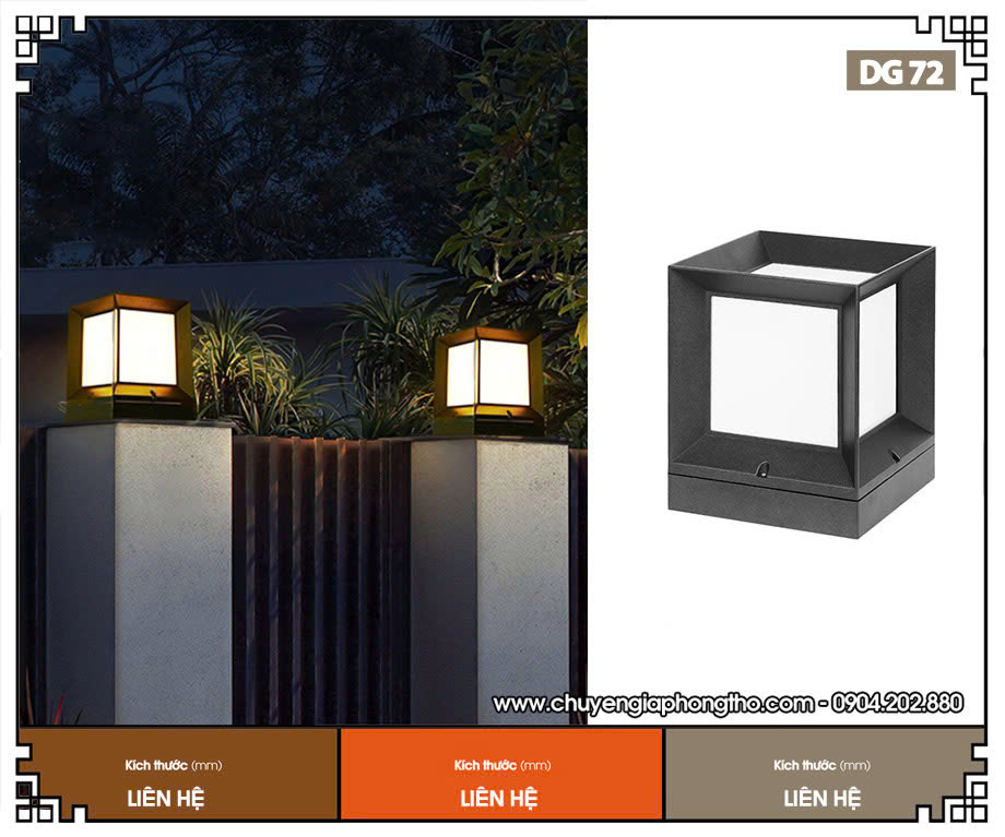 Mẫu đèn cổng rào nhà thờ họ DG72 hiện đại nhất