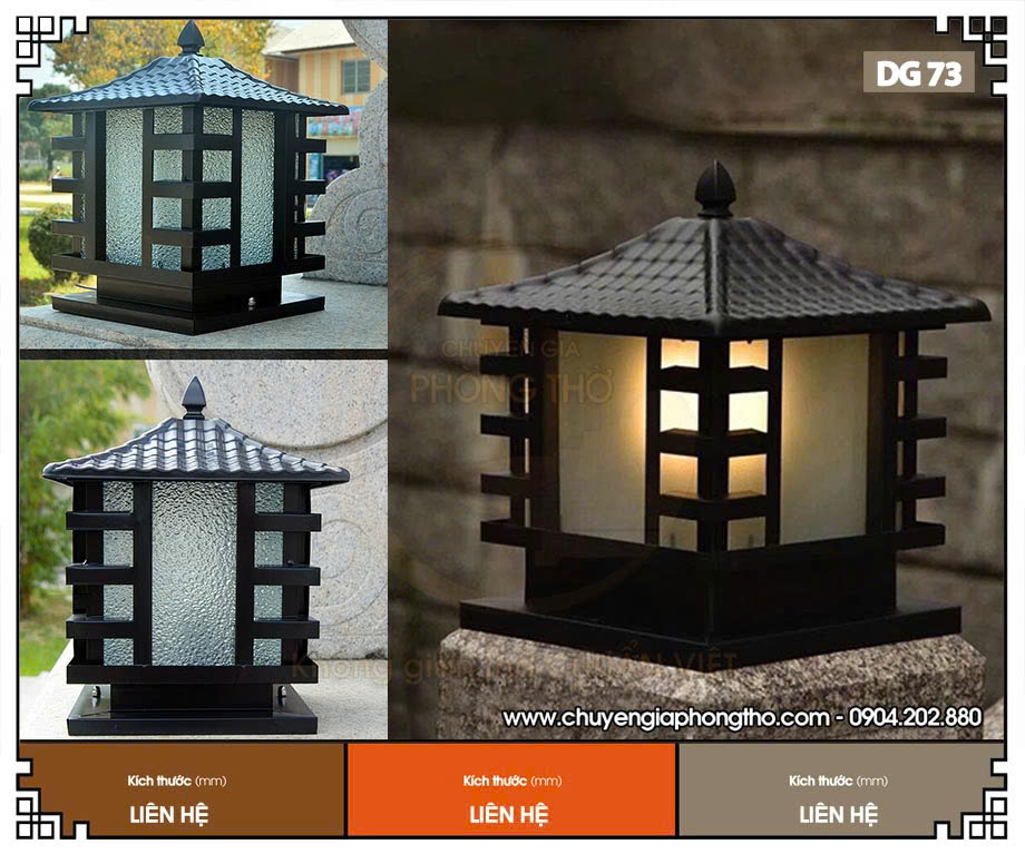 Mẫu đèn trụ cổng mái Nhật DG73 sang trọng