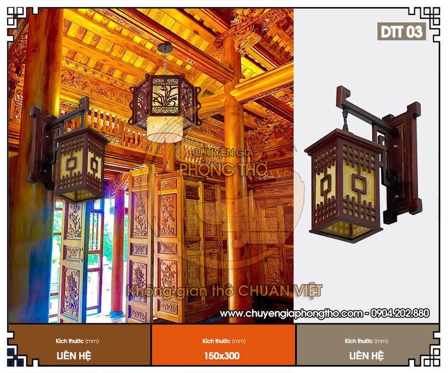 Mẫu đèn tường trang trí phòng thờ DTT03
